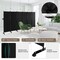 6-Panel Black Polyester Room Divider with Lockable Wheels Portable Privacy Screen for Bedroom and Office